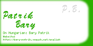 patrik bary business card